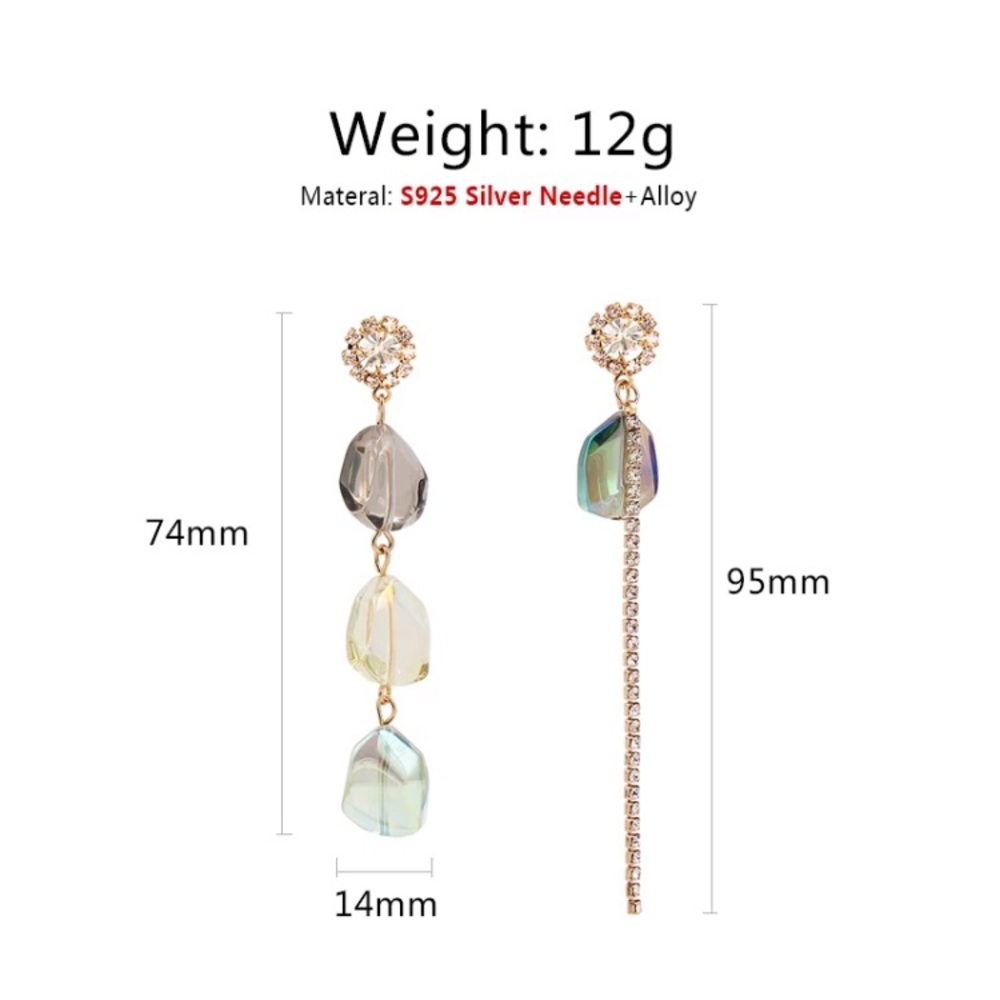 Asymmetrical Long Earrings - Picture 3 of 4